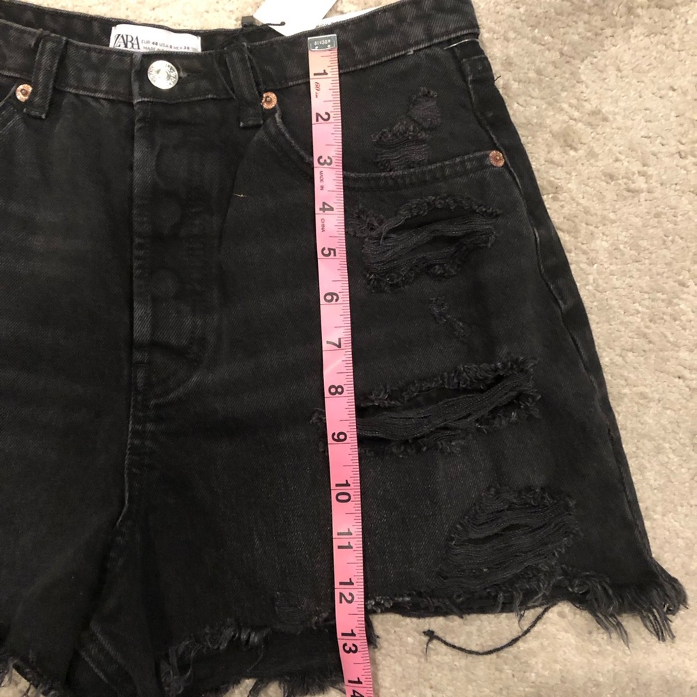 Zara High Rise Denim Shorts - Black - Picture 5 of 5